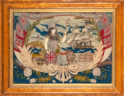 Lot 230 - British Sailor's Woolwork Picture 19th Century...