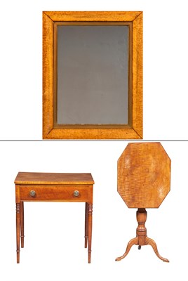 Lot 256 - Bird's Eye Maple and Parcel-Gilt Mirror 19th...