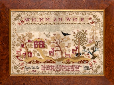Lot 245 - Needlework Sampler Worked by Hanna Moore, 1802,...