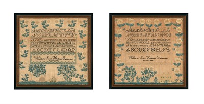 Lot 269 - Matched Pair of Needlework Samplers One worked...