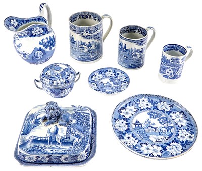 Lot 252 - Group of Staffordshire Blue and White Transfer...