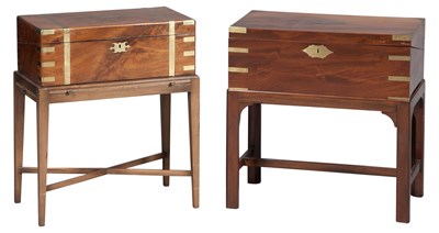 Lot 231 - English Brass-Bound Mahogany Portable Desk...