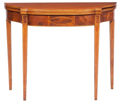 Lot 235 - Federal Inlaid Mahogany Fold-Over Card Table...