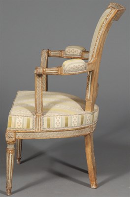 Lot 520 - Pair of Louis XVI Painted and Parcel-Gilt...