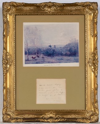 Lot 1061 - COROT, JEAN BAPTISTE-CAMILLE. Autograph note...