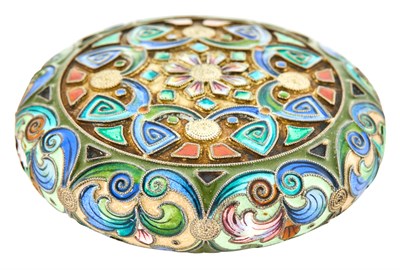 Lot 191 - Russian Silver-Gilt and Cloisonné Enamel Pill...