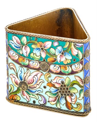 Lot 192 - Russian Silver-Gilt and Cloisonné Enamel Dish...