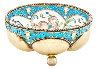 Lot 152 - Russian Silver-Gilt and Cloisonné Enamel...