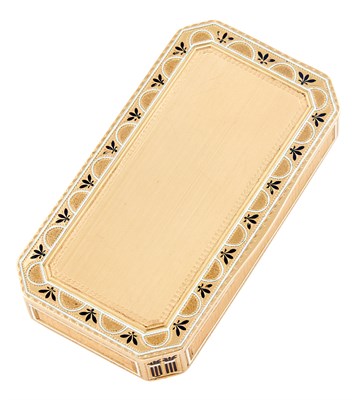 Lot 242 - Russian Gold and Champlevé Enamel Snuff Box...