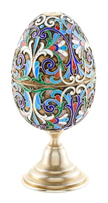 Lot 185 - Russian Silver-Gilt and Cloisonné Enamel...