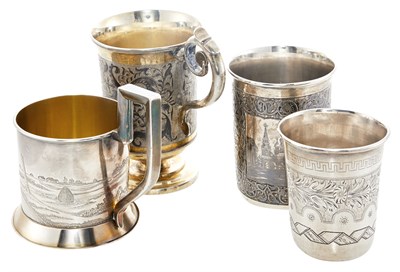 Lot 323 - Russian Silver and Niello Tea Glass Holder,...