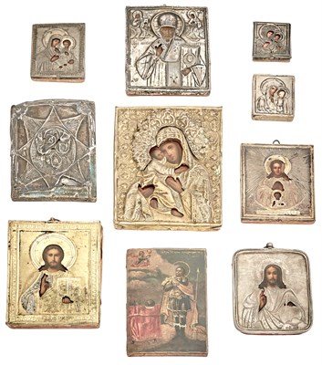Lot 328 - Group of Ten Russian Silver, Metal and Painted...