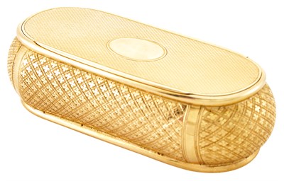 Lot 244 - Continental Gold Snuff Box Indistinctly marked,...