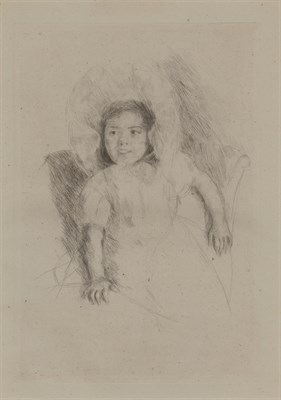 Lot 26 - Mary Cassatt (1844-1926) MARGOT WEARING A...
