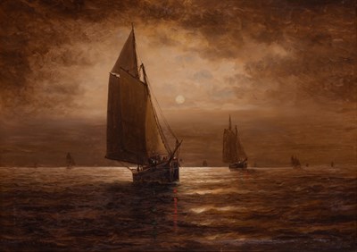 Lot 60 - Wesley Webber American, 1841-1914 Sailing...