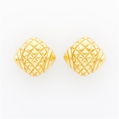 Lot 15 - Pair of Gold Dome Earclips