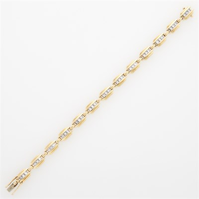 Lot 1110 - Gold and Diamond Bracelet