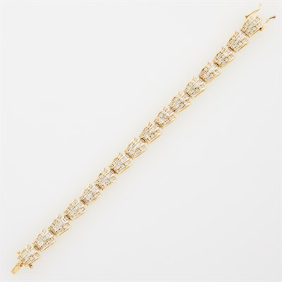 Lot 1020 - Gold and Diamond Bracelet