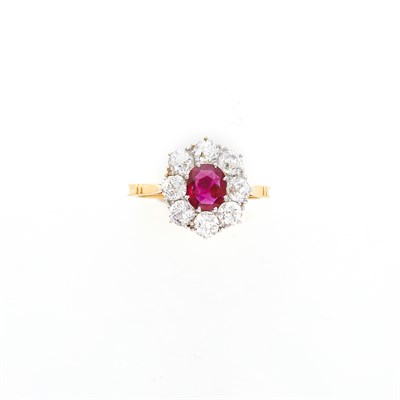 Lot 35 - Two-Color Gold, Ruby and Diamond Ring