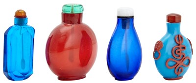 Lot 23 - A Group of Four Chinese Glass Snuff Bottles...