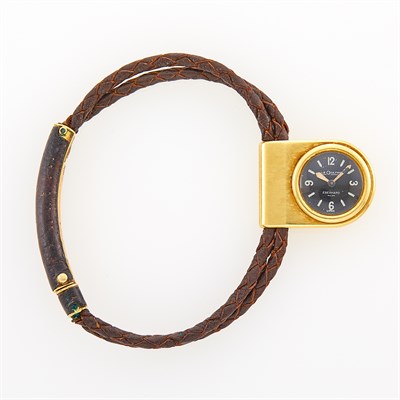 Lot 1183 - Le Coultre, Eberhard Gold and Double Strand Cord Wristwatch, France