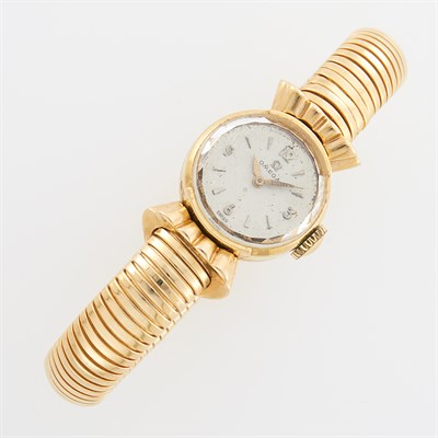 Lot 1186 - Omega Gold Snake Link Wristwatch