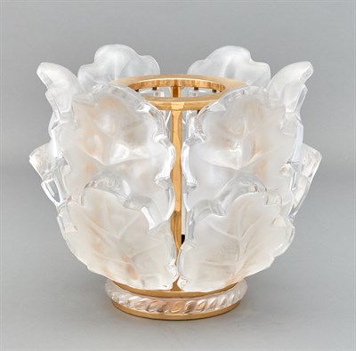 Lot 163 - Lalique Gilt-Metal and Molded Glass Chêne...