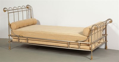 Lot 213 - Maison Jansen Style Brass Mounted Iron Day Bed...