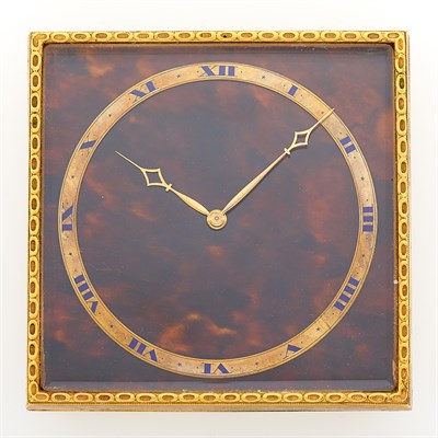 Lot 1241 - Türler Brass Desk Clock