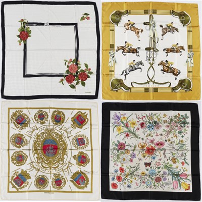 Lot 1257 - Four Silk Scarves