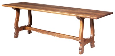 Lot 141 - Italian Walnut Trestle Table The rectangular...