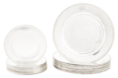 Lot 283 - Set of Twelve Italian Silver Dessert Plates R....