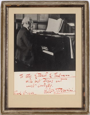 Lot 317 - Arturo Toscanini Inscribed photograph. Gelatin...