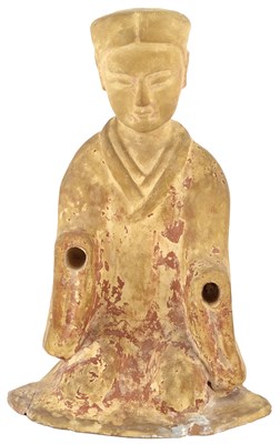 Lot 184 - A Chinese Sichuan Pottery Figure of a Kneeling...