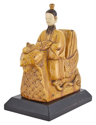 Lot 248 - Chinese Straw Glazed Terracotta Mythical...