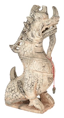 Lot 258 - Thai Glazed Terracotta Dragon-Form Roof Tile...