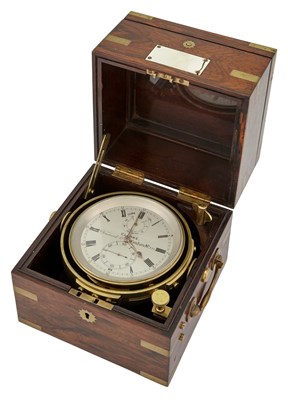 Lot 720 - Victorian Rosewood Marine Chronometer Clerke...