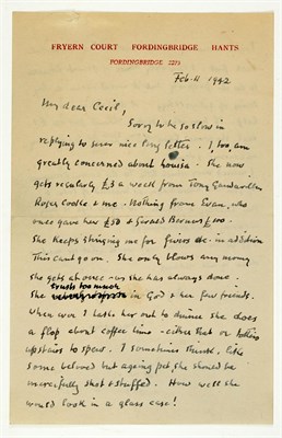 Lot 222 - [BEATON, CECIL] JOHN, AUGUSTUS. Two autograph...