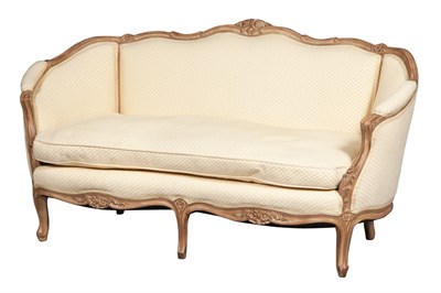 Lot 341 - Louis XV Style Yellow Fabric-Upholstered...