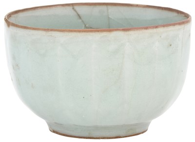 Lot 219 - A Rare Chinese Longquan Celadon Fluted Cup...