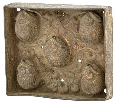 Lot 137 - A Chinese Square Form Gilt Copper Alloy...