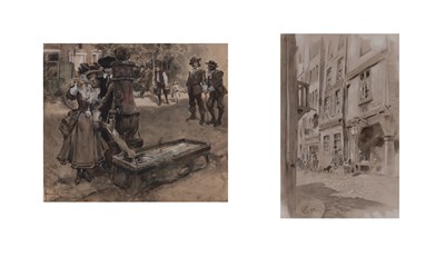 Lot 12 - Andre Castaigne French, 1860-1930 Rue des...