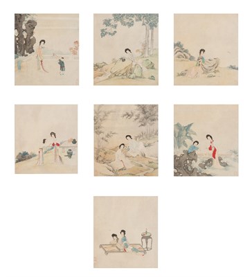 Lot 165 - Seven Chinese Ink and Color Paintings after...