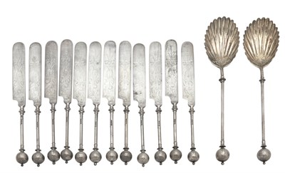 Lot 111 - Set of Twelve American Sterling Silver...