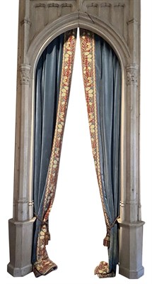 Lot 70 - Three Pair of Blue Velvet Curtains and Tassel...
