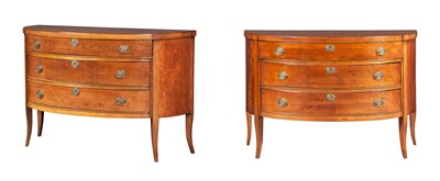 Lot 344 - Pair of George III Style Inlaid Fruitwood...
