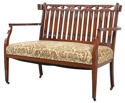 Lot 216 - Mahogany Settee Height 36 1/2 inches, length...