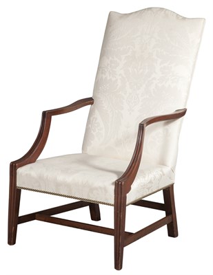 Lot 240 - Federal Walnut Lolling Chair Boston or Salem,...