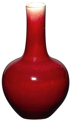 Lot 254 - A Chinese Oxblood Porcelain Vase Qing Dynasty...