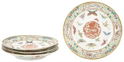 Lot 287 - Four Chinese Enameled Porcelain 'Butterfly and...